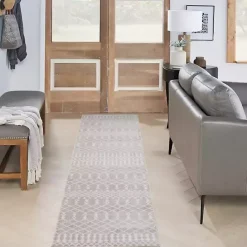 Kirklands Home Light Moroccan Washable Runner, 2x8 Gray