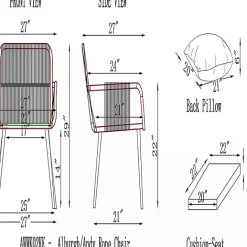 Outlet Kirklands Home Light Gray Rope Frame 2-pc. Outdoor Arm Chair Set