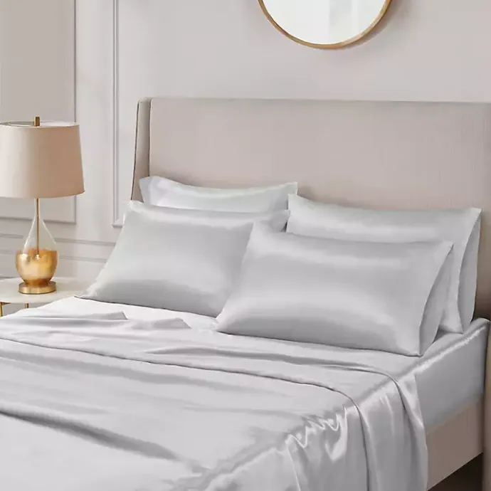 Sale Kirklands Home Light Satin 6-pc. California King Sheet Set Gray