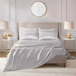 New Kirklands Home Light Satin 6-pc. Full Sheet Set Gray