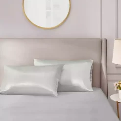 Clearance Kirklands Home Light Satin Standard 2-pc. Pillow Case Set Gray