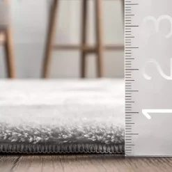 New Kirklands Home Light Gray Shag Washable Area Rug, 5x8