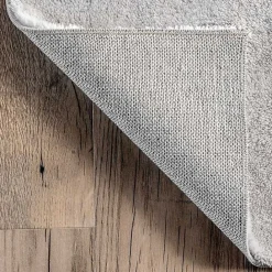 New Kirklands Home Light Gray Shag Washable Area Rug, 5x8