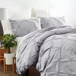 Clearance Kirklands Home Light Soft Pinch 3-pc. Queen Duvet Cover Set Gray