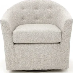 Online Kirklands Home Light Tufted Swivel Barrel Accent Chair Gray
