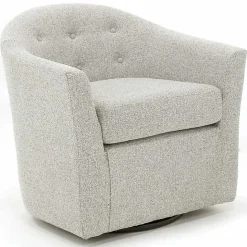 Online Kirklands Home Light Tufted Swivel Barrel Accent Chair Gray