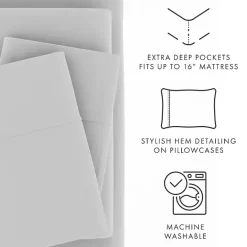 Outlet Kirklands Home Light Ultra Soft 3-pc. Twin XL Sheet Set Gray