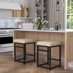 Sale Kirklands Home Light Upholstered Counter Stool Tan