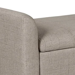 Clearance Kirklands Home Light Taupe Upholstered Blaire Storage Bench Tan