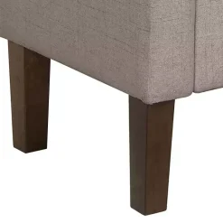 Clearance Kirklands Home Light Taupe Upholstered Blaire Storage Bench Tan