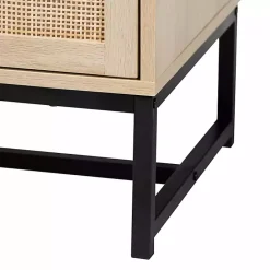 Sale Kirklands Home Light Wood and Rat 2-Door Cabinet Tan