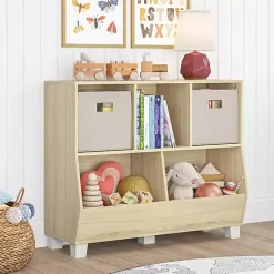 Sale Kirklands Home Light Woodgrain Multi Cubby Organizer Bookshelf Tan