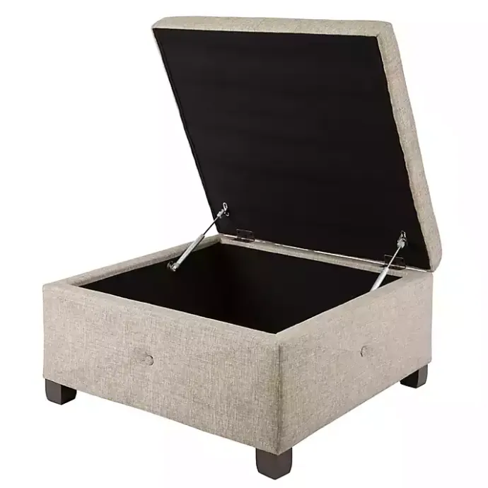 Online Kirklands Home Lila Tufted Sand Storage Ottoman Tan