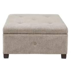 Online Kirklands Home Lila Tufted Sand Storage Ottoman Tan