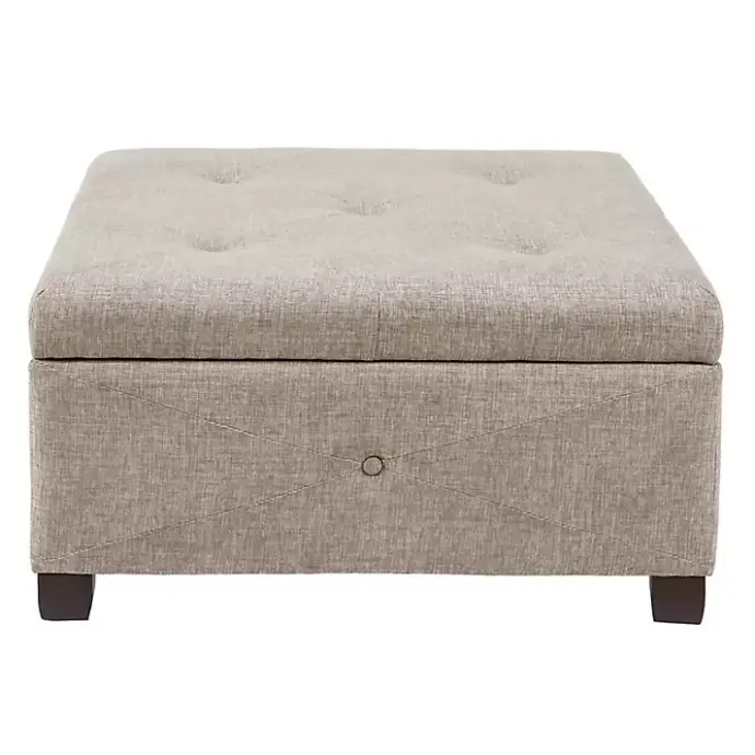 Online Kirklands Home Lila Tufted Sand Storage Ottoman Tan