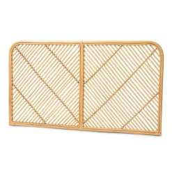Hot Kirklands Home Linear Rat Wall Mounted Queen Headboard Tan
