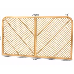 Hot Kirklands Home Linear Rat Wall Mounted Queen Headboard Tan
