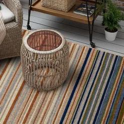 Sale Kirklands Home Linear Seaside Outdoor Area Rug, 7x10 Multi