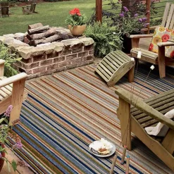 Hot Kirklands Home Linear Seaside Outdoor Area Rug, 9x12 Multi
