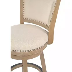 Outlet Kirklands Home Linen and Driftwood Nailhead Swivel Bar Stool Brown