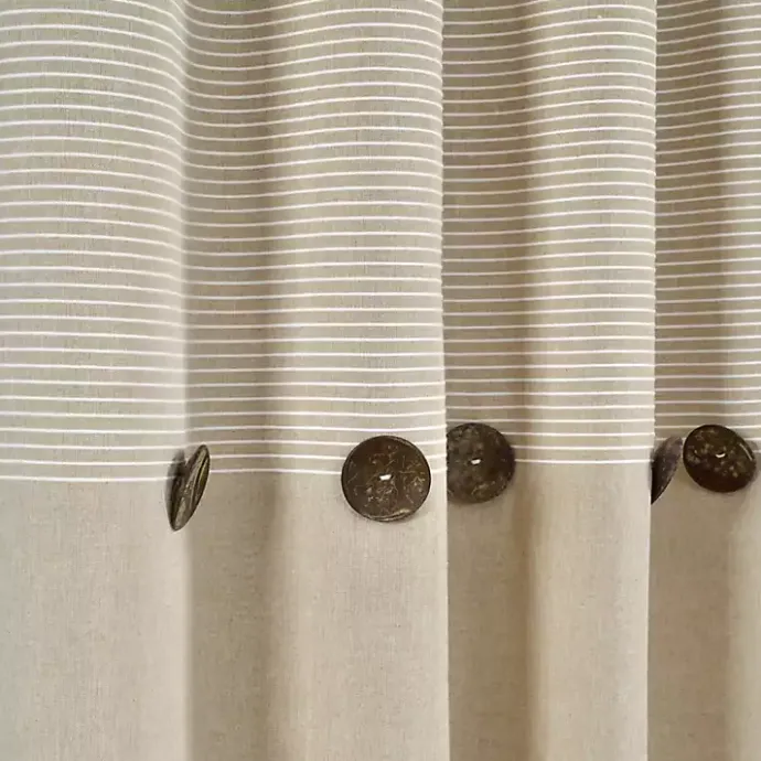 Clearance Kirklands Home Linen Button and Stripe Curtain Panel Set, 95 in.