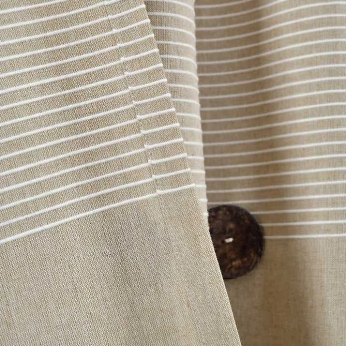 Clearance Kirklands Home Linen Button and Stripe Curtain Panel Set, 95 in.