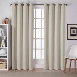 New Kirklands Home Linen Sateen Curtain Panel Set, 96 in. Tan