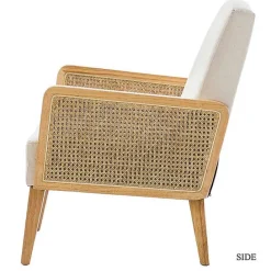 Hot Kirklands Home Linen Upholstered Accent Chair Ivory