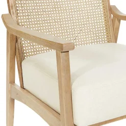 Best Kirklands Home Linen Wash Cane Back Alina Armchair Ivory