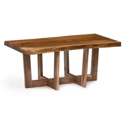 Clearance Kirklands Home Live Edge Coffee Table with Crossed Legs, 42 in. Tan