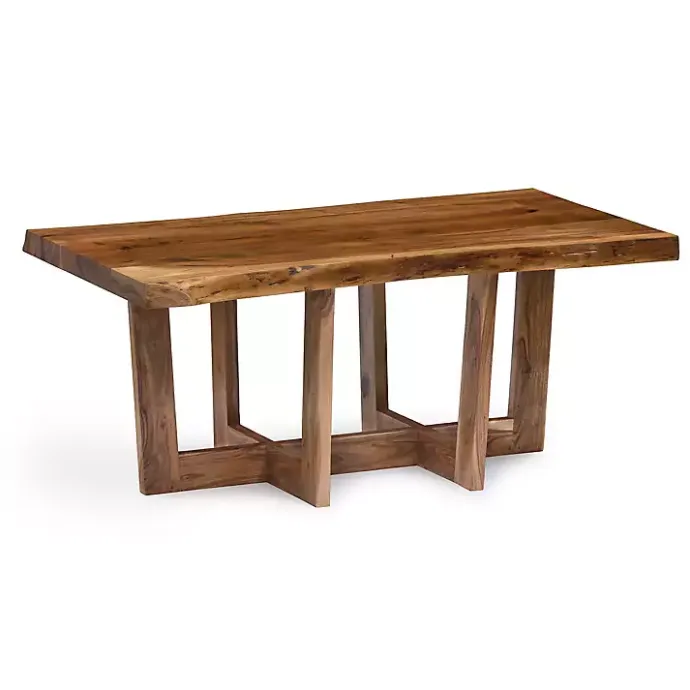 Clearance Kirklands Home Live Edge Coffee Table with Crossed Legs, 42 in. Tan