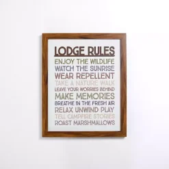 Best Kirklands Home Lodge Rules Framed Wall Plaque