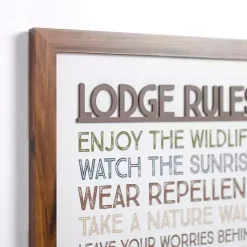 Best Kirklands Home Lodge Rules Framed Wall Plaque