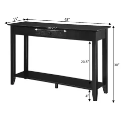 Outlet Kirklands Home Long Single Drawer Console Table Black