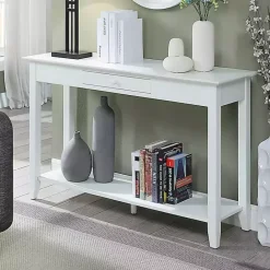 Hot Kirklands Home Long Single Drawer Console Table White