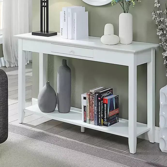 Hot Kirklands Home Long Single Drawer Console Table White