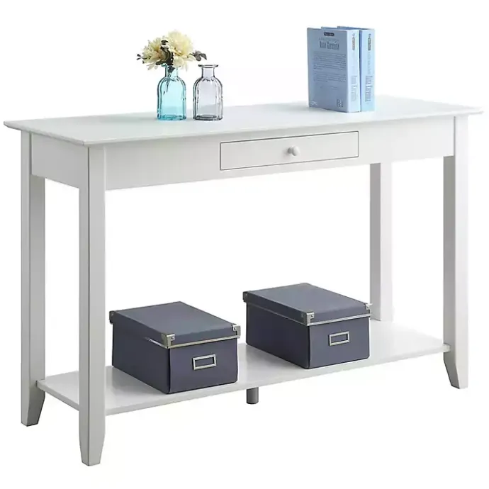 Hot Kirklands Home Long Single Drawer Console Table White