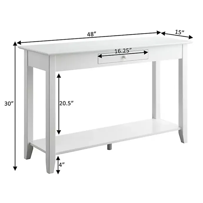 Hot Kirklands Home Long Single Drawer Console Table White