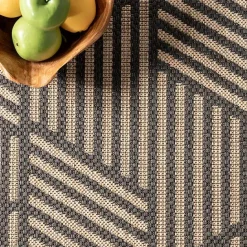 Sale Kirklands Home Lori Dark Gray Modern Geometric Outdoor Rug, 5x8