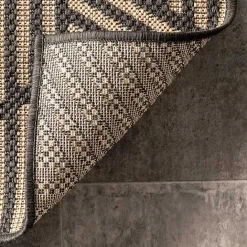 Sale Kirklands Home Lori Dark Gray Modern Geometric Outdoor Rug, 5x8