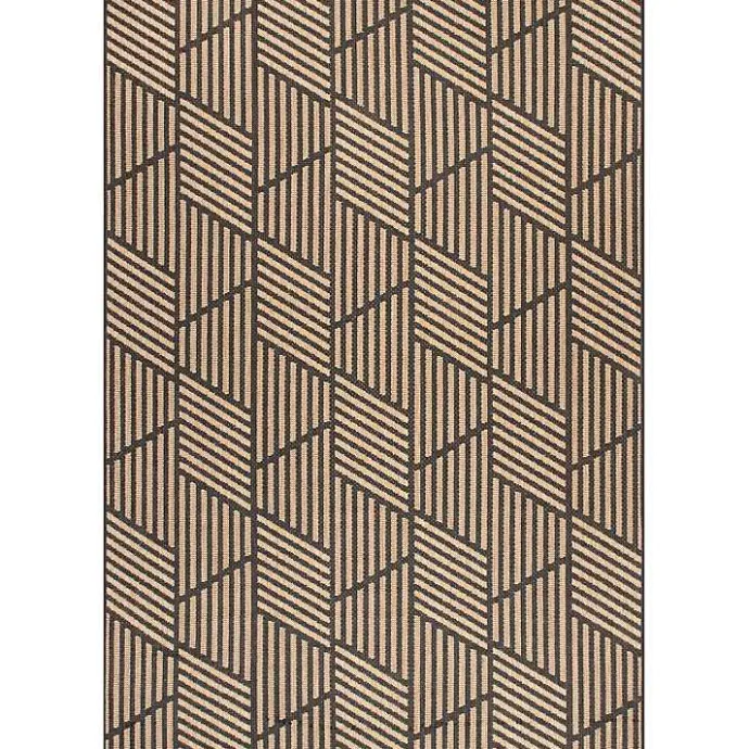Kirklands Home Lori Dark Gray Modern Geometric Outdoor Rug, 8x10