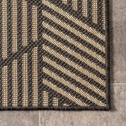 Kirklands Home Lori Dark Gray Modern Geometric Outdoor Rug, 8x10