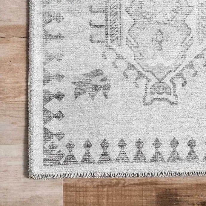 Clearance Kirklands Home Lottie Vintage Washable Area Rug, 8x10 Gray