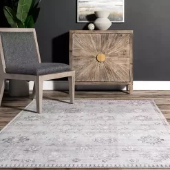 Clearance Kirklands Home Lottie Vintage Washable Area Rug, 8x10 Gray