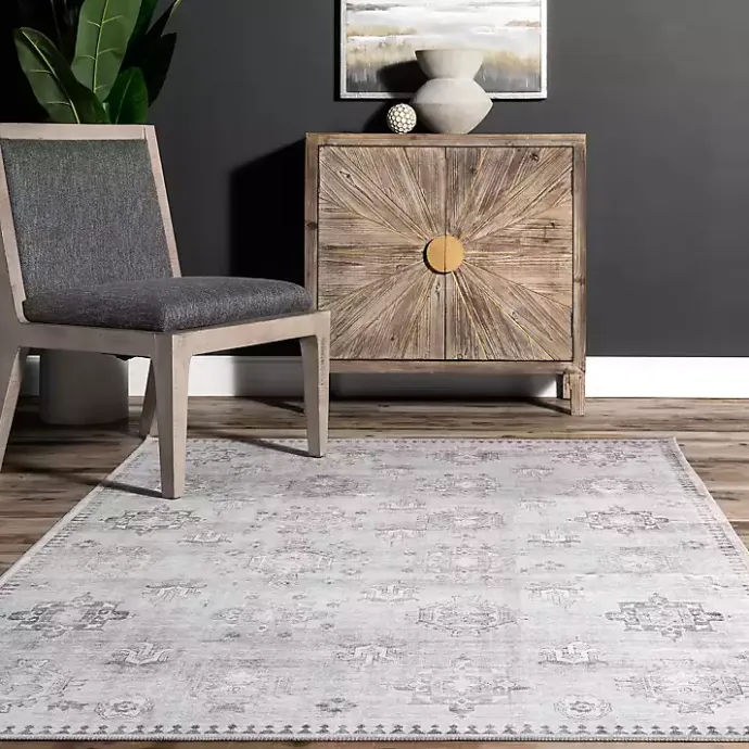 Clearance Kirklands Home Lottie Vintage Washable Area Rug, 8x10 Gray