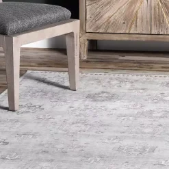 Clearance Kirklands Home Lottie Vintage Washable Area Rug, 8x10 Gray