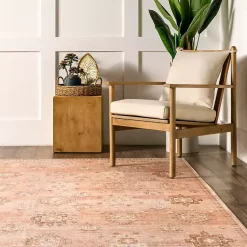 Kirklands Home Lottie Peach Vintage Washable Area Rug, 5x8 Orange