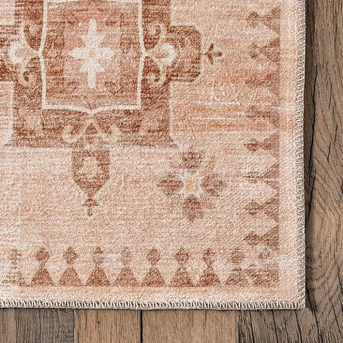 Online Kirklands Home Lottie Peach Vintage Washable Area Rug, 8x10 Orange