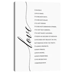 Outlet Kirklands Home Love is Corinthians 13:4-8 Canvas Art Print