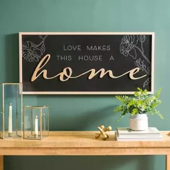 Outlet Kirklands Home Love Makes This House a Home Wall Plaque Black